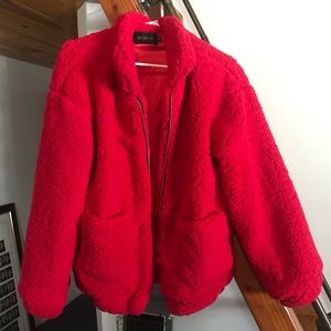 RED TEDDY COAT